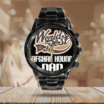 Discover Mens Afghan Hound Dog Dad Gift Calendar Steel Band Watch