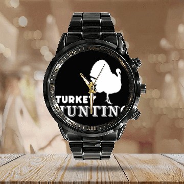 Discover Turkey Hunting 21 Zip Calendar Steel Band Watch