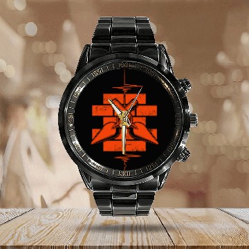 Discover Heartbeat EKG Pulse Construction Brick Mason Bricklayer Zip Calendar Steel Band Watch