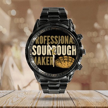 Discover Homestead Bread Maker Sourdough Baker Calendar Steel Band Watch