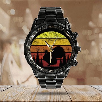 Discover Turkey Hunting Retro Bird Hunter Calendar Steel Band Watch