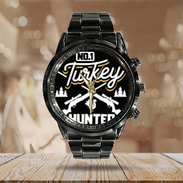 Discover Turkey Hunter and Bird Waterfowl Hunter for Duck Hunting Baseball Tees Calendar Steel Band Watch