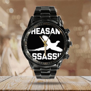 Discover Pheasant Assassin 2funny pheasant hunting gift hunter Calendar Steel Band Watch