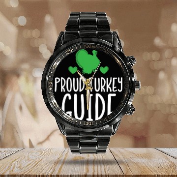 Discover Turkey Hunting Guide Calendar Steel Band Watch