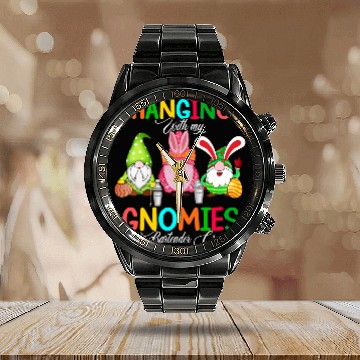 Discover Hanging With My Gnomies Bartender Crew Three Easter Gnomes Calendar Steel Band Watch