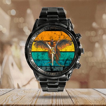 Discover Pheasant Hunting Retro vintages Pheasant Hunting Bird Lover Calendar Steel Band Watch
