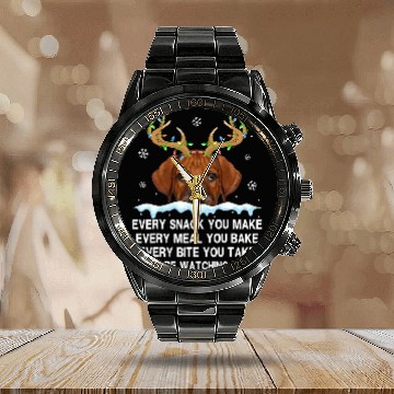 Discover Reindeer Rhodesian Ridgeback Every Snack You Make Light Snow Calendar Steel Band Watch