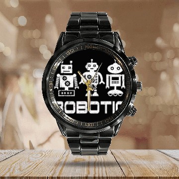 Discover Robot   Robotics Engineer AI Technology Cyborg Machine 21 Calendar Steel Band Watch