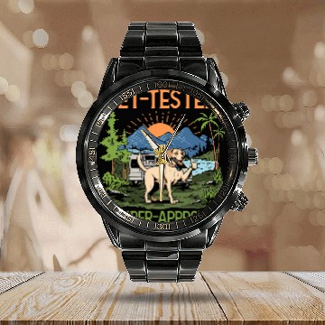 Discover Pet Tested Camper Approved Adventure Camping Calendar Steel Band Watch