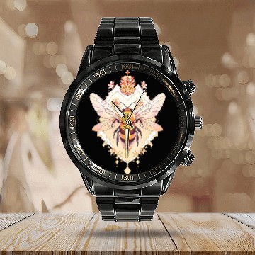 Discover Queen bee and Honey Beekeeper Beekeeping Calendar Steel Band Watch