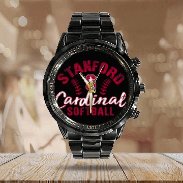 Discover Stanford Cardinal Softball vintages Officially Licensed Baseball Tees Calendar Steel Band Watch