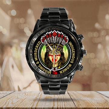 Discover MMIW Missing Murdered Indigenous Women Hand Dreamcatcher Calendar Steel Band Watch