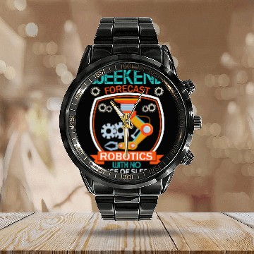 Discover Weekend Forecast Robotics Engineer Robot 22 Calendar Steel Band Watch
