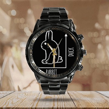 Discover Wittgenstein Rabbit Duck Philosopher Nerd Geek Math Lovers Calendar Steel Band Watch