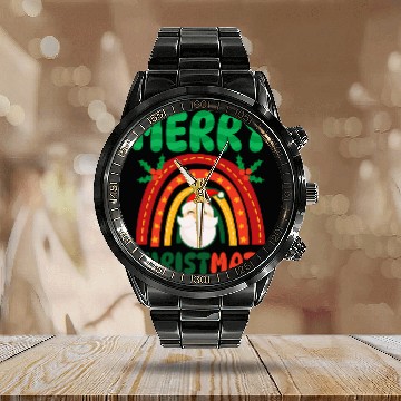 Discover Merry Christmath Design Christmas Math Teacher 21 Calendar Steel Band Watch