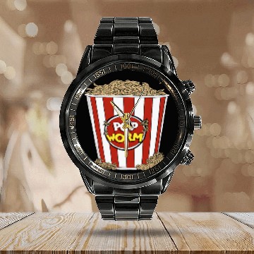Discover Pop Worm Horror Popcorn Basket Calendar Steel Band Watch