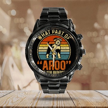 Discover Mini Schnauzer Mom Mini Schnauzer Dad Retro Vintage Calendar Steel Band Watch