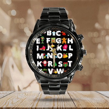 Discover thanksgiving abc alphabet turkey day fall teache Calendar Steel Band Watch