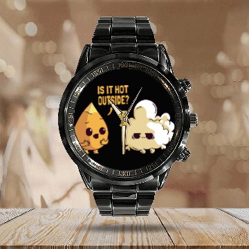 Discover Popcorn corn summer heat Calendar Steel Band Watch