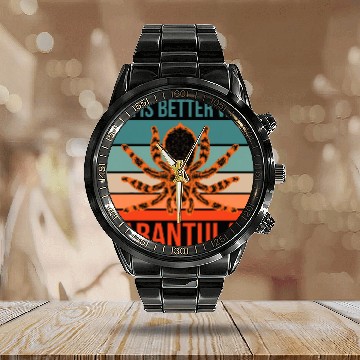 Discover Retro tarantula Design for spider lovers 2tarantulas 21 Calendar Steel Band Watch