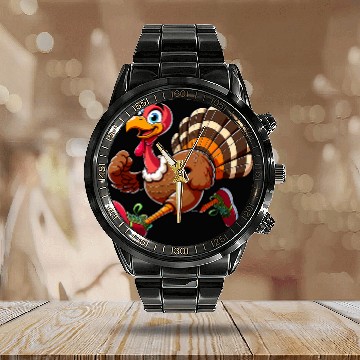 Discover Running Turkey Turkey Trot Running Thanksgiving Calendar Steel Band Watch