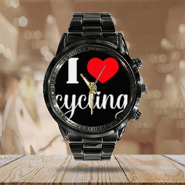 Discover I LOVE CYCLING Zip Calendar Steel Band Watch