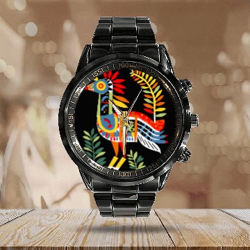 Discover Mythical Bird in American Pacific Northwest Coast Art Style Baseball Tees Calendar Steel Band Watch