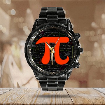 Discover Mathematics Pi Day Funny Math Lover Pi Symbol Science Math Calendar Steel Band Watch