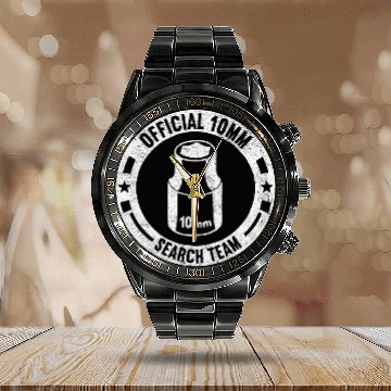Discover Official 10mm Socket Search Team Car Guy Meme Funny Mechanic Calendar Steel Band Watch