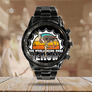 Discover Heron water wildlife birdwatching birder biologist binocular 9 Calendar Steel Band Watch