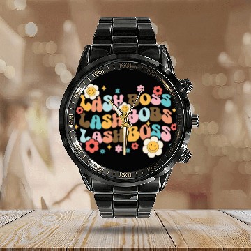 Discover Lash Babe Boss Hustler Artist Tech Eyelash Extention 1 Zip Calendar Steel Band Watch