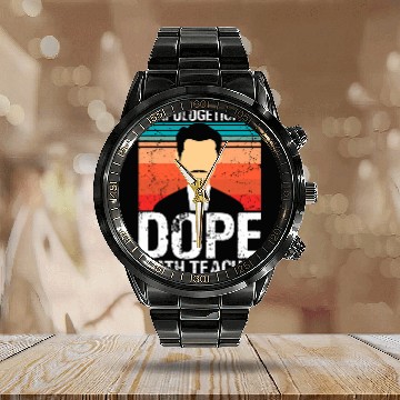 Discover Mens Math Teacher Unapologetically Dope Pride Afro Mathematic Calendar Steel Band Watch