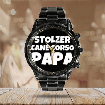 Discover Stolzer Cane Corso Papa Calendar Steel Band Watch