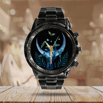 Discover Moth Butterfly Wing Flower Insect Moth Teardrop Baseball Tees Calendar Steel Band Watch