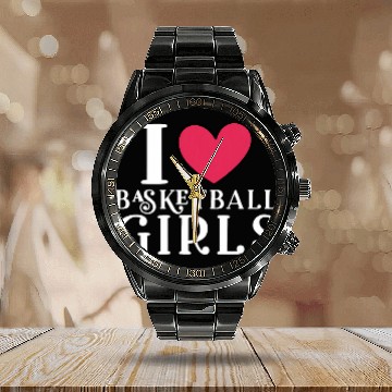 Discover I Love Basketball Girls Baseball Tees Calendar Steel Band Watch