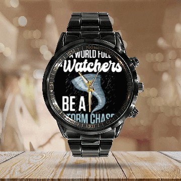 Discover Storm Chasing Lightning Thunder Weather Hurricane Tornado 25 Zip Calendar Steel Band Watch