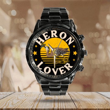 Discover Heron water wildlife birdwatching birder biologist binocular 5 Calendar Steel Band Watch