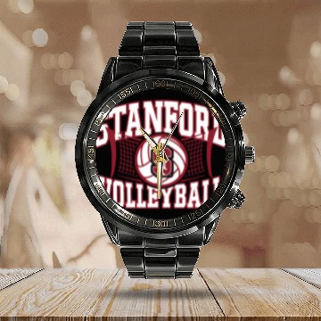 Discover Stanford Cardinal Volleyball Spike Gray Officially Licensed Calendar Steel Band Watch