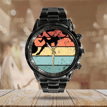 Discover Retro Style Rock Climbing vintages Bouldering Climber Calendar Steel Band Watch