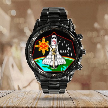 Discover NASA STS78 Mission Native American inspired graphic Baseball Tees Calendar Steel Band Watch
