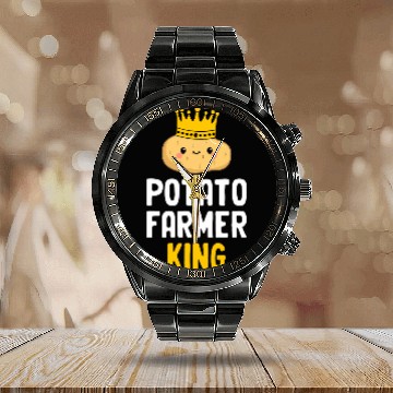 Discover Potato Farmer 2Potato Vegetable Lover King Farm Owner Baseball Tees Calendar Steel Band Watch