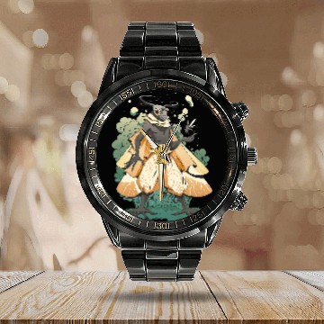 Discover Mysterious Man Bug Forest Woods Creatures Cottage Core Art Calendar Steel Band Watch