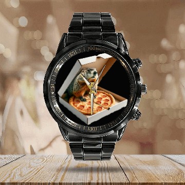 Discover Pizza Loving Groundhog Day Prediction Adorable Groundhog Day 21 Baseball Tees Calendar Steel Band Watch