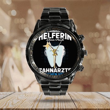 Discover Womens dentists helper who also dentists need heroes Calendar Steel Band Watch
