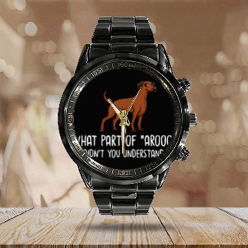 Discover Rhodesian Ridgeback Dog Puppies Owner Lover 7 Calendar Steel Band Watch