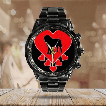 Discover Saint Bernard Dog Lover Valentines Day Saint Bernard Calendar Steel Band Watch