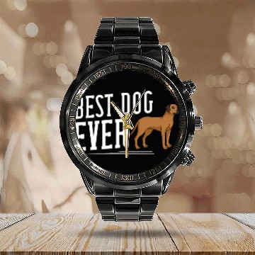 Discover Rhodesian Ridgeback Dog Puppies Owner Lover 6 Calendar Steel Band Watch