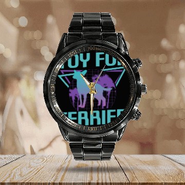 Discover Retro Toy Fox Terrier Dog Lover 1 Baseball Tees Calendar Steel Band Watch