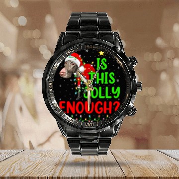Discover Is This Jolly Enough German Shorthaired Pointer Christmas Baseball Tees Calendar Steel Band Watch