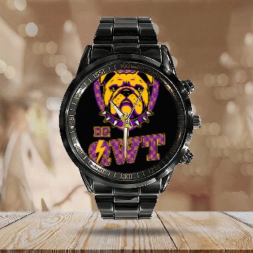 Discover Omega Psi Phi Fraternity Paraphernalia Be OWT Bulldog Calendar Steel Band Watch